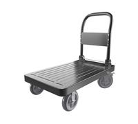 Carro de plataforma plegable HeavyDu de 6 pulgadas con ruedas de goma y freno PortabHand Truck para uso industrial y comercial, fácil maniobra y Sto