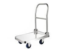 Carro de plataforma plegable resistente - Carrito de plataforma rodante para un fácil transporte y levantamiento pesado, mango ergonómico, tiras de parachoques, ideal para almacén y uso doméstico