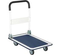 Carro de plataforma plegable resistente con ruedas giratorias y fijas, carretilla de mano de acero para almacén, fácil maniobrabilidad, ideal para mover cargas pesadas y soluciones de almacenamiento
