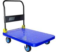 Carro de plataforma plegable silencioso para un fácil transporte, carrito de empuje resistente para mover mercancías, carrito utilitario portátil para el hogar y el jardín