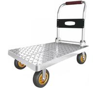 Carro de plataforma resistente - Carro de mudanza plano con ruedas giratorias de 360° plegable de acero para una fácil carga y almacenamiento, ideal para mudanzas de garaje y almacén
