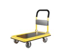 Carro de plataforma resistente con ruedas, carrito de remolque de carga pesada de 4 ruedas para valla del hogar, transportador plegable para un fácil almacenamiento y movilidad