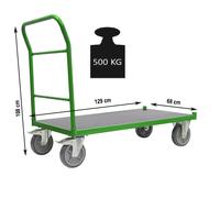 Carro de Plataforma Transporte Carretilla 500kg 119x59cm Almacen