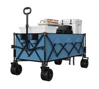 Carro de Playa Plegable 350L 208kg, Carrito Todoterreno con Ruedas Grandes para Camping, Jardín y Compras,Azul