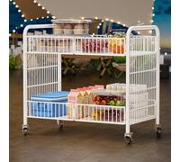 Carro De Puesto De Mercado Portátil,Carro De Vendedor De Mercado Plegable Con Ruedas,Puesto De Mercado, Quiosco De Venta De Alimentos De Stand De Exposición(White,100cm/39.4in)