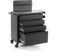 Carro de salón con ruedas: estación de trabajo for tatuajes, carrito de spa con ruedas for esteticista, cajones, organizadores de belleza y almacenamiento for equipos de suministros(Black a)
