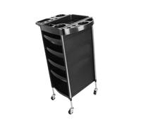 Ｚｉａｌｏｆｉ Carro de salón con ruedas y 4 compartimentos para herramientas, Negro