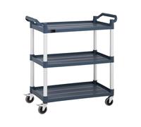 Royal Catering Carro De Servicio Carrito para Hostelería RC-ST910SS (con 2 Frenos de estacionamiento, 3 estantes, Capacidad de Carga: 150 kg)