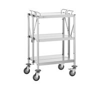 Carro de servicio - 3 estantes - 58 x 40 cm - 90 kg - Plegable - Royal Catering