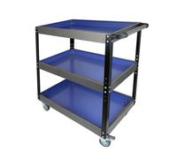 Carro de servicio de garaje de 3 niveles con ruedas para herramientas automotrices, carrito utilitario rodante resistente para taller de reparación, solución de almacenamiento (81 x 69,5 x 44,5 cm)