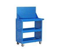 Carro de servicio de herramientas de garaje resistente con asa, ruedas bloqueables, capacidad de 200 kg, ideal para servicios de belleza automotrices (67 x 40 x 76 cm), solución de almacenamiento