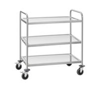 Carro de servicio en acero inoxidable - 3 estantes - hasta 150 kg | Royal Catering