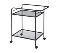 Carro de servicio hole con 2 estantes metal 72 x 62 x 45 cm - negro [en.casa]