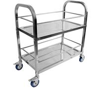 Carro de servicio multifuncional portátil giratorio de 360°, resistente a altas temperaturas, fácil montaje, ideal para hoteles y cocinas, gris, 75 x 40 x 83,5 cm