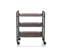Carro de servicio plegable BAUHAUS con ruedas - Black Metal Frame, 3 niveles