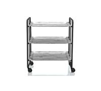 Carro de servicio plegable BAUHAUS con ruedas - Black Metal Frame, 3 niveles