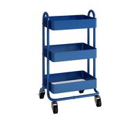 Carro de servicio pyhäntä con 3 cestas acero 79 x 46 x 35 cm - azul [en.casa]