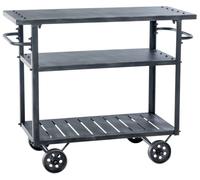 CLP Carro De Servicio Spring Metálico con Ruedas & Asas I Carrito De Cocina con 3 Estantes De Almacenamiento, Color:marrón Plata