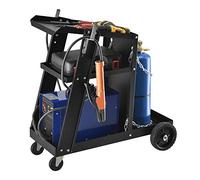 Carro de Soldadura 70,4 x 39 x 72,5 cm Organizador de Taller 3 Estantes y Ruedas Almacenamiento Carrito de Herramientas con 3 Niveles Negro