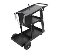 Relaxdays Carro de Soldadura, 3 Niveles, hasta 180 kg, Acero, con asa, Negro, 83 x 37 x 70 cm