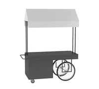 Carro de Soporte de exhibición for Puesto de Mercado con Dosel de Venta, Carro de Vendedor móvil, Soporte de exhibición de Comida al Aire Libre de Hierro portátil for Eventos(D)