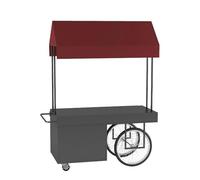Carro de Soporte de exhibición for Puesto de Mercado con Dosel de Venta, Carro de Vendedor móvil, Soporte de exhibición de Comida al Aire Libre de Hierro portátil for Eventos(C)