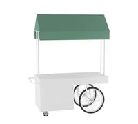 Carro de Soporte de exhibición for Puesto de Mercado con Dosel de Venta, Carro de Vendedor móvil, Soporte de exhibición de Comida al Aire Libre de Hierro portátil for Eventos(A)