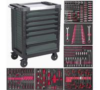 Carro de taller 7 cajones con herramienta, 6 MODULOS EVA ROJO