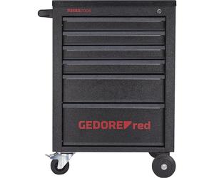 Carro de taller MECHANIC, lleno GEDORE, 6 cajones, 129 piezas, negro