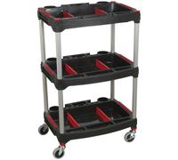 Carro De Taller Sealey CX313 De 3 Niveles Compuesto Con Almacenamiento De Piezas