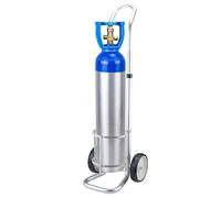 Carro de tanque de oxígeno con ruedas para viajes, caravanas, clínicas, hospitales, portador de cilindro rodante portátil, soporte de almacenamiento < 20 L de capacidad, carrito para botellas de gas