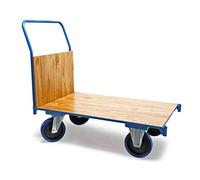 Carro de Transporte 100x60cm 600kg Plataforma de Carga Frenos y Manillar Almacén Oficina Paquetería
