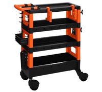 Carro de Transporte 68x35x87,5cm en Color Negro y Naranja con Ruedas