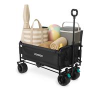 Carro de transporte con función de asiento plegable - 120 kg - 115 L | Negro