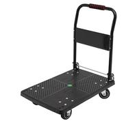 Carro de transporte con plataforma, carrito de mano, plegable, ayuda de transporte con ruedas, carretilla de transporte, freno de estacionamiento, carro plegable industrial, gran superficie de carga,
