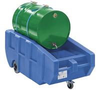 Carro de transporte y trasiego de PE para bidones capacidad de recogida 230 l