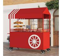 Carro de Ventas portátil con Ruedas bloqueables, Expositor para Puestos de Mercado con toldo, Ideal para Eventos, ferias y Tiendas(Rosso,140cm/55.1in)