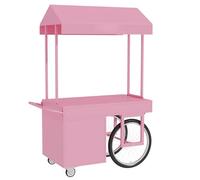 Carro de Ventas Portátil, Puestos del Mercado, con Toldo, 3 Cajones, Ruedas con Bloqueo, de Hierro, para Mercados, Puestos de Comida Callejera y Eventos(Pink,120cm/47in)