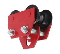 Carro de vigas 3T, carretilla manual para vigas en I, capacidad de carga de 3000 kg, ruedas ajustables para taller, almacén e industria (rojo/negro) - Robusto polipasto para artesanos y profesionales