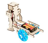 Carro eléctrico de madera para niños, modelo de experimento científico, juego artesanal para aprendizaje seguro, juego creativo sin batería, juguete de ensamblaje Modular