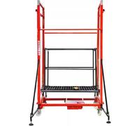 Carro Elevador Eléctrico con Mando a Distancia - Plataforma de Andamios Móvil Plegable, Carga Máxima 300kg, Construcción en Acero Resistente para Trabajos en Interiores y Exteriores,3m