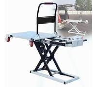 Carro elevador hidráulico con mecanismo de tijera eléctrica, capacidad de 660 libras y 40 pulgadas de altura, carrito de mano plano portátil para manejo de materiales