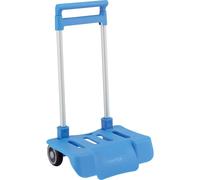Carro Escolar Portamochila SAFTA Plegable Celeste 30 x 85 x 23 cm.
