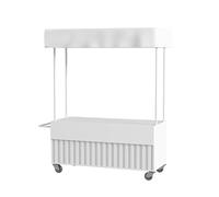 Carro expendedor de Flores de Hierro, Carro de Vendedor al Aire Libre con Dosel, Puestos móviles de Mercado de Agricultores con Gran Capacidad for refrigerios y Eventos(C,39.4IN)