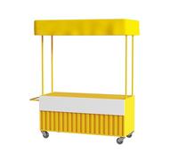 Carro expendedor de Flores de Hierro, Carro de Vendedor al Aire Libre con Dosel, Puestos móviles de Mercado de Agricultores con Gran Capacidad for refrigerios y Eventos(A,51.2IN)