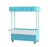 Carro expendedor de Flores de Hierro, Carro de Vendedor al Aire Libre con Dosel, Puestos móviles de Mercado de Agricultores con Gran Capacidad for refrigerios y Eventos(D,39.4IN)