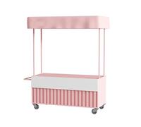 Carro expendedor de Flores de Hierro, Carro de Vendedor al Aire Libre con Dosel, Puestos móviles de Mercado de Agricultores con Gran Capacidad for refrigerios y Eventos(F,51.2IN)