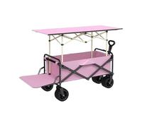 Carro for Mercados Al Aire Libre, Carrito Plegable for La Compra Con Ruedas, Con Gran Capacidad, Adecuado for Mercados Y Atracciones Turísticas(Pink,NO CANOPY_DOLLY MODEL)
