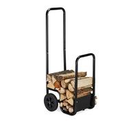 Carro leñero con ruedas carretilla para leña 40 kg acero carro leñero 7,4 kg