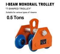 Carro Manual tipo T, grúa Monorail, elevador de polea de viga I, 0,5 toneladas, 1 tonelada, 2 toneladas, camión de polea de elevación Monorail 2T